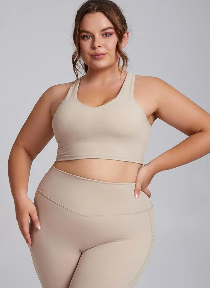SVL Almond Women's Sports Bra - Beige - SVL for Women | Best Price UAE